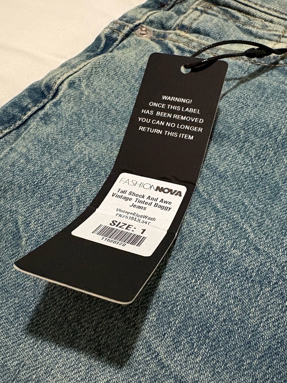Fashion Nova Light Blue Vintage Baggy Jeans - Picture 3 of 5
